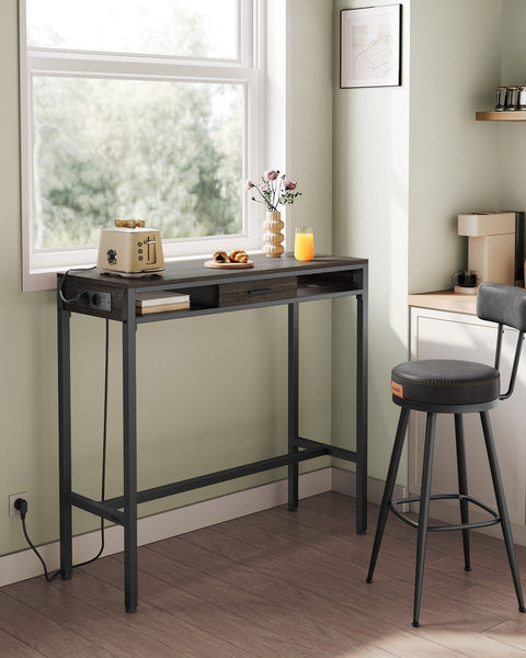 Rootz Bar Table with Charging Station - Bartisch mit Ladestation - Built-in Power Supply - 40 x 99.8 x 104.6 cm