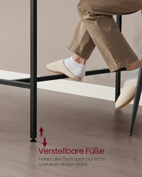 Rootz Bar Table with Charging Station - High Table - Desk - Ash Brown - Chipboard, Steel - 40cm x 99.8cm x 104.6cm