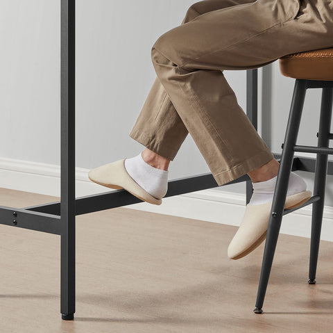 Rootz Bar Table with Bar Stool Set - Mottle-Ink Black - Chipboard & Steel - 100cm x 40cm x 90cm - 40cm x 30cm x 65cm - 20.2kg - 100kg Capacity