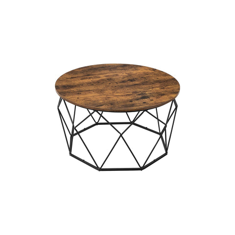 Rootz Coffee Table - Couchtisch - Living Room Table -  Brown-Black - Chipboard & Steel - 80cm x 45cm - 30kg Capacity