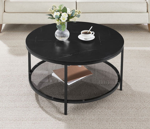 Rootz Modern Coffee Table - Living Room Table - Glass Top Table - Stylish Design - 80cm x 46cm
