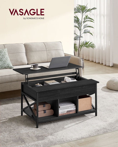 Rootz Anthracite Gray-Black Coffee Table - Chipboard Steel - Living Room Table - Modern Table - Sturdy Construction - 60cm x 100cm x 62cm