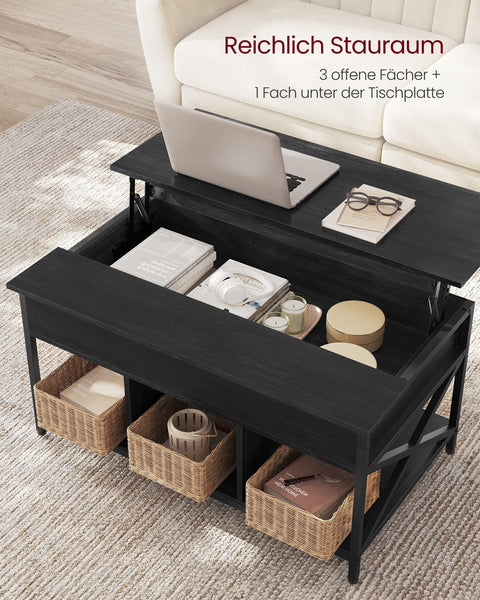 Rootz Anthracite Gray-Black Coffee Table - Chipboard Steel - Living Room Table - Modern Table - Sturdy Construction - 60cm x 100cm x 62cm