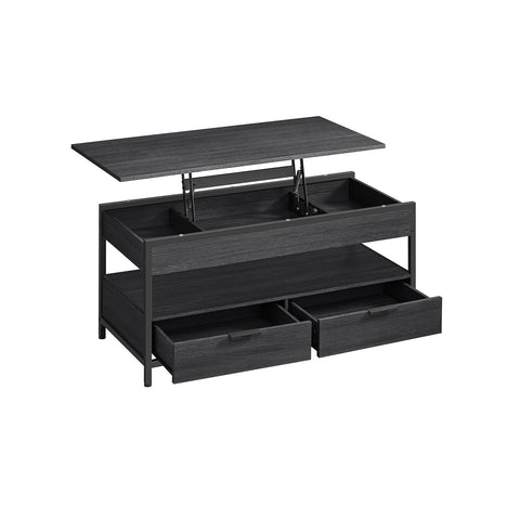 Rootz Adjustable Coffee Table - Anthracite Gray-Ink Black - Chipboard Steel - Large 50 x 100 cm - Height 48-63cm - Lightweight 25.6kg - Max Load 136kg
