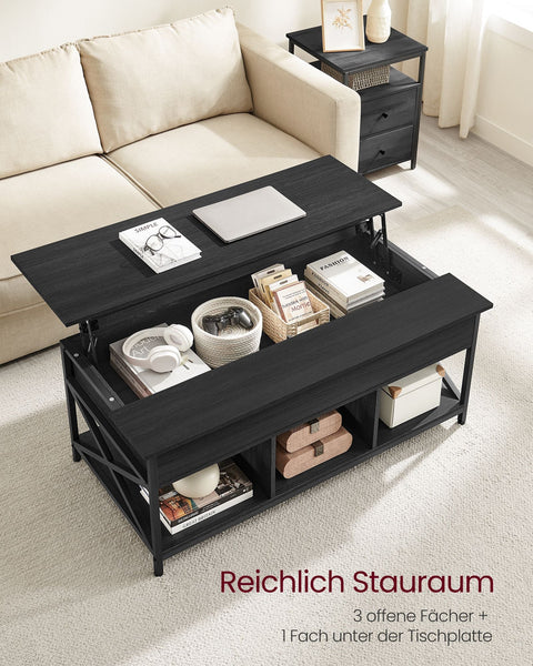 Rootz Anthracite Gray-Black Coffee Table - Chipboard Steel - Living Room Table - Modern Table - Sturdy Construction - 60cm x 120cm x 62cm