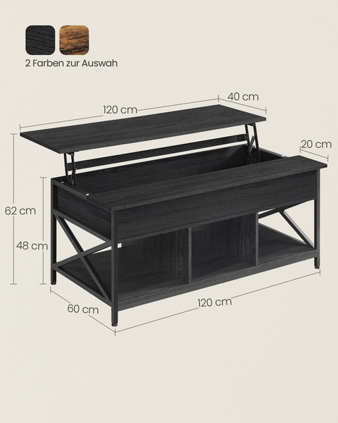 Rootz Anthracite Gray-Black Coffee Table - Chipboard Steel - Living Room Table - Modern Table - Sturdy Construction - 60cm x 120cm x 62cm
