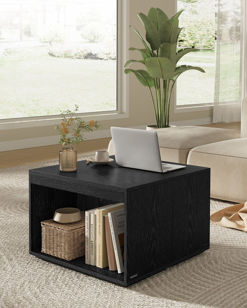 Rootz 3 Piece Coffee Table Set - Storage Tables - Ebony Black - Chipboard - 30cm x 60cm x 40cm - Total 23.8kg Weight - 90kg Total Capacity