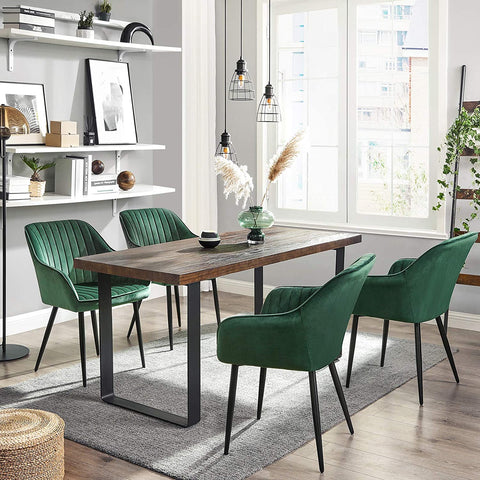 Rootz 2 Piece Dining Chairs Set - Ergonomic Armchairs - Velvet Seating - Comfort & Style - 62.5cm x 60cm x 85cm