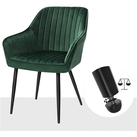 Rootz 2 Piece Dining Chairs Set - Ergonomic Armchairs - Velvet Seating - Comfort & Style - 62.5cm x 60cm x 85cm
