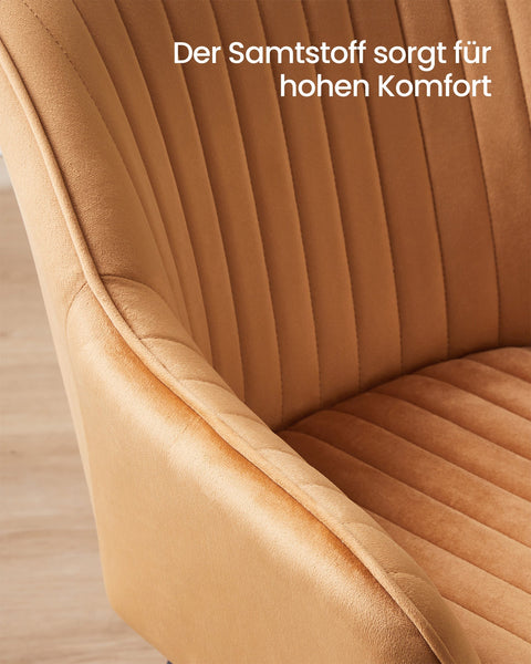 Rootz Dining Room Chair - Armchair - Velvet Seating - Comfortable Design - 60cm x 62.5cm x 85cm
