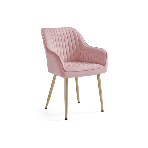 Rootz Dining Room Chair with Armrests - Velvet Chair - Elegant Seating - Comfortable Design - 60 x 62.5 x 85 cm