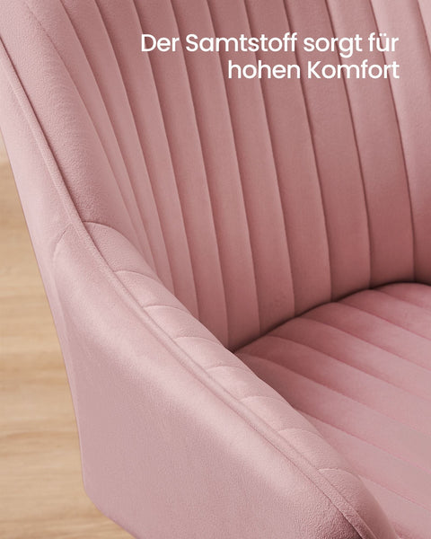 Rootz Dining Room Chair with Armrests - Velvet Chair - Elegant Seating - Comfortable Design - 60 x 62.5 x 85 cm