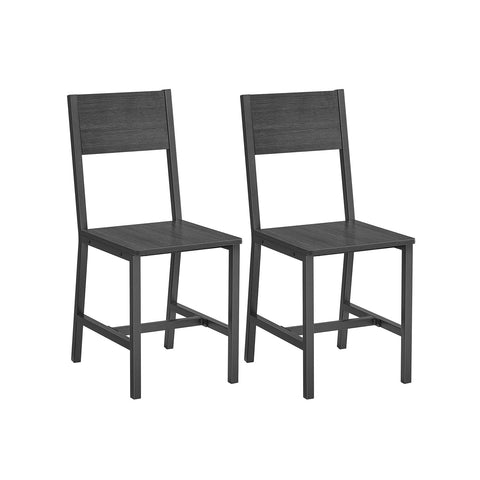 Rootz Dining Room Chairs Set of 2 - Seating Furniture - Dining Seats - Durable Steel Frame - 36cm x 46.6cm x 87.1cm - Grey