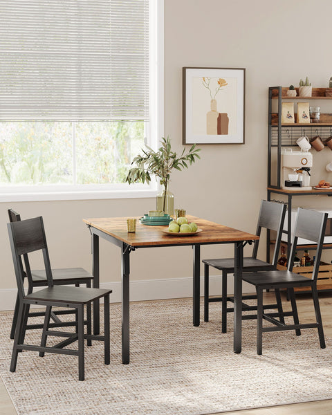 Rootz Dining Room Chairs Set of 2 - Seating Furniture - Dining Seats - Durable Steel Frame - 36cm x 46.6cm x 87.1cm - Grey