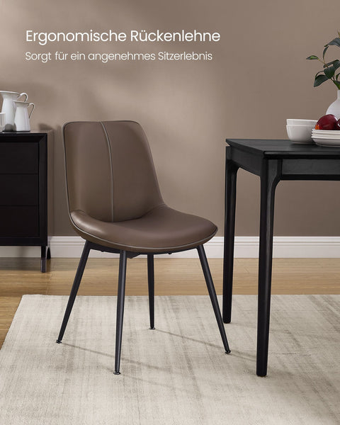 Rootz Maroon Dining Chair - Kitchen Chair - Upholstered Chair - Plywood Steel Foam PU - Comfortable Seating - Stylish Design - Easy Assembly - 56cm x 50cm x 81cm