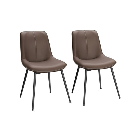 Rootz Maroon Dining Chairs Set - Kitchen Chairs - Upholstered Chairs - Plywood Steel Construction - Comfortable Foam Padding - PU Leather - 56cm x 50cm x 81cm