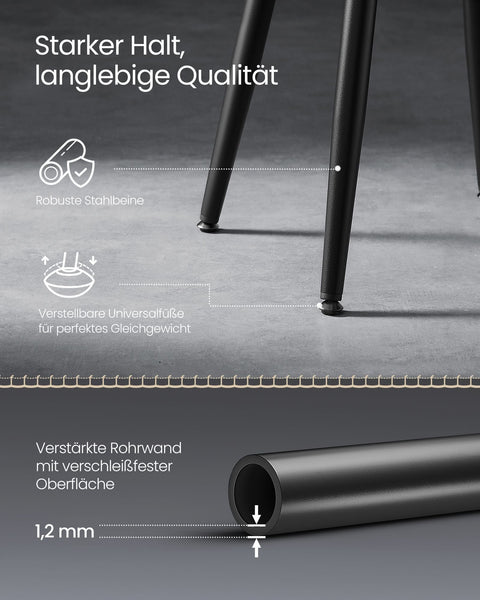 Rootz EKHO Collection - Dining Chairs - Kitchen Chairs - Elegant Design - 45cm x 50cm x 85cm