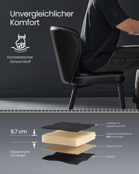 Rootz EKHO Collection - Dining Chairs - Kitchen Chairs - Elegant Design - 45cm x 50cm x 85cm