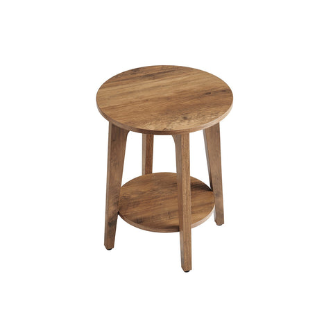 Rootz Side Table with Shelf - Modern Style - Brown Chipboard - Space-Saving - 40 x 50 cm