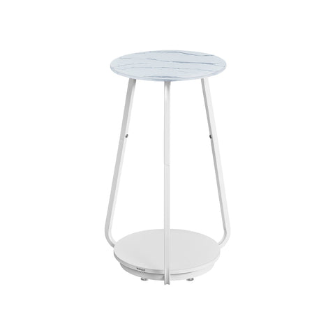 Rootz Round Side Table - Accent Table - Glass Top Table - Space-Saving Design - 30cm d x 55cm H