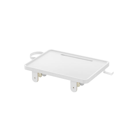 Rootz Hanging Bedside Table - Floating Shelf - Bed Tray - Cup Holder - Bamboo & Metal - 27cm x 37.8cm x 7.9cm - White