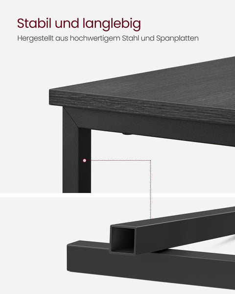 Rootz Side Table - End Table - Nightstand - Chipboard and Steel Construction - Anthracite Gray and Classic Black - 60cm x 35cm x 61cm - Lightweight and Sturdy - Easy Assembly - Versatile Storage Solution