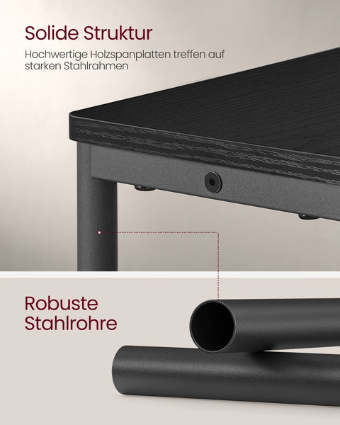Rootz Side Table with 3 Shelves - Narrow End Table - Accent Table -  Black - 18cm x 45cm x 58cm