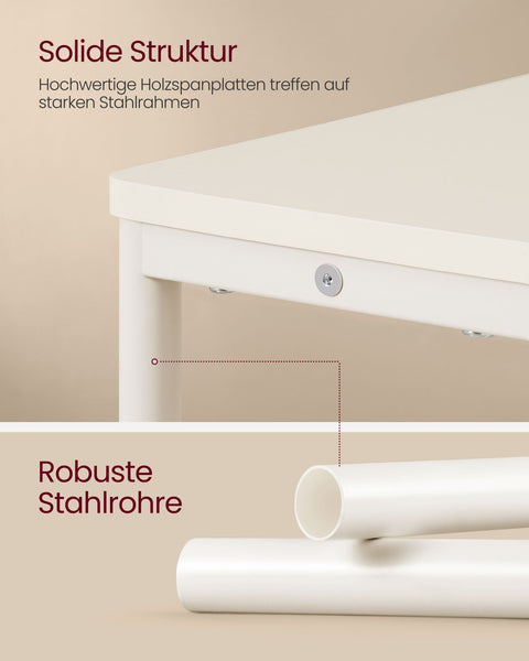 Rootz Bedside Table with Socket - Nightstand - End Table - Chipboard Steel - Cable Management - Easy Assembly - Cream White - 18cm x 45cm x 58cm