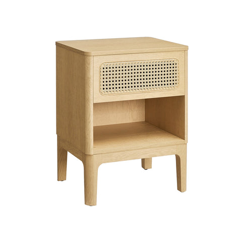 Rootz Modern Bedside Table - Nightstand - Bedroom Storage Unit - Brown Finish - 40cm x 103.5cm x 85cm