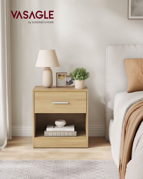 Rootz Chipboard Side Table - End Table - Nightstand - Straw Yellow - Lightweight - Sturdy - Easy Assembly - 28cm x 39cm x 41cm