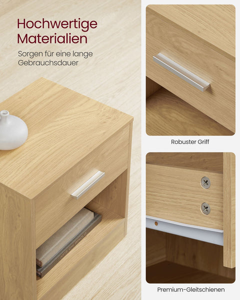 Rootz Chipboard Side Table - End Table - Nightstand - Straw Yellow - Lightweight - Sturdy - Easy Assembly - 28cm x 39cm x 41cm