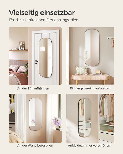 Rootz Wall Mirror - Decorative Mirror - Curved Edge - Frameless - 120cm x 47cm