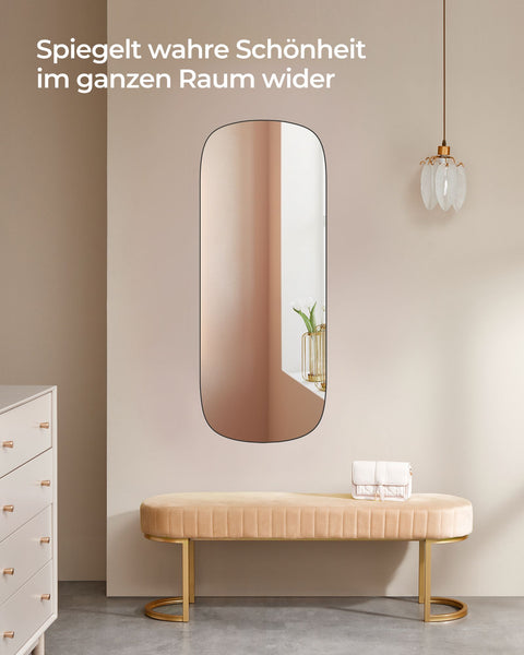 Rootz Wall Mirror - Decorative Mirror - Curved Edge - Frameless - 120cm x 47cm