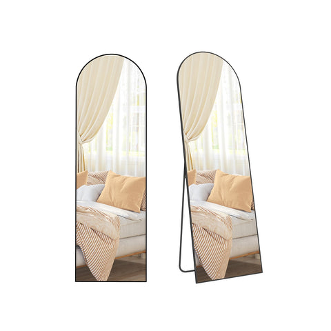 Rootz Full-Length Mirror - Body Mirror - Curved Mirror - Space Enhancement - 160cm x 50cm Curved Ink Black