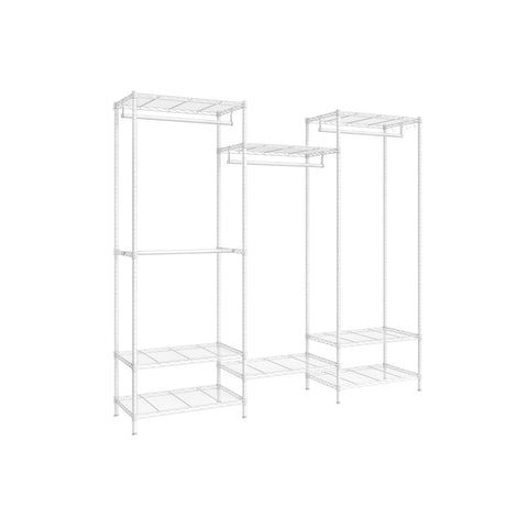 Rootz Steel Clothes Rack - Garment Rack - Wardrobe Organizer - Cloud White - Heavy Duty - Spacious - 40cm x 175cm x 180cm