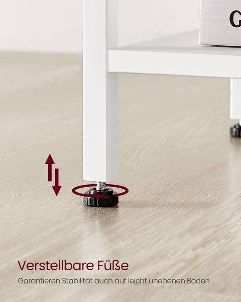 Rootz Side Table with Fabric Drawer - Bedside Table - Accent Table - Space-Saving - 28cm x 38cm x 61cm