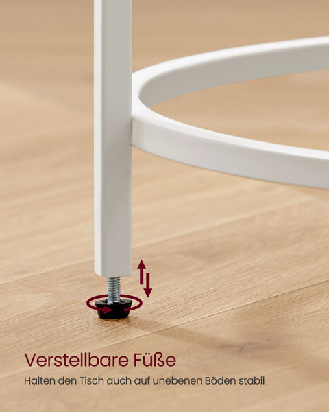 Rootz Side Table with Glass Top - End Table - Accent Table - Steel Frame - Tempered Glass - 50cm x 55cm - 4.6kg - 40kg Max Load Capacity