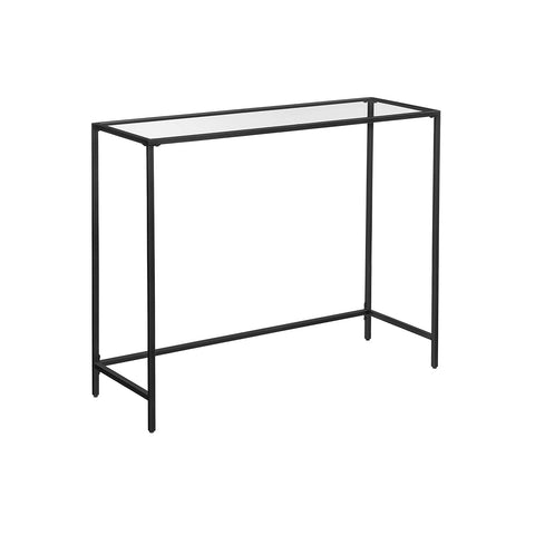 Rootz Console Table - Black Metal Glass - Entryway Table - Sofa Table - Modern Design - 100cm x 35cm x 80cm