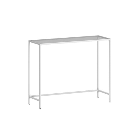 Rootz Glass Steel Console Table - Entryway Table - Sofa Table - Sleek Design - Sturdy Construction - Easy Assembly - 35cm x 100cm x 80cm