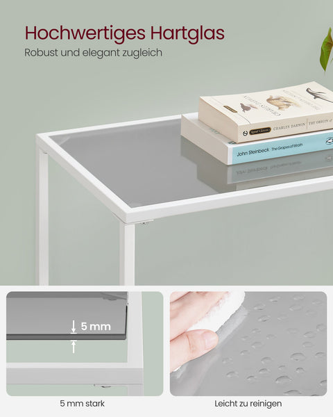 Rootz Glass Steel Console Table - Entryway Table - Sofa Table - Sleek Design - Sturdy Construction - Easy Assembly - 35cm x 100cm x 80cm