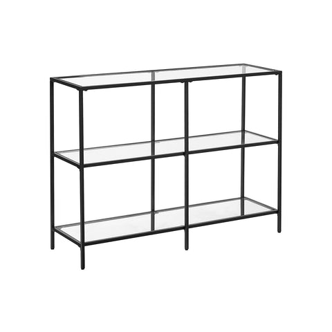 Rootz Console Table - Hallway Table - Entryway Table - Stylish & Durable - 100cm x 30cm x 73cm - Steel & Tempered Glass