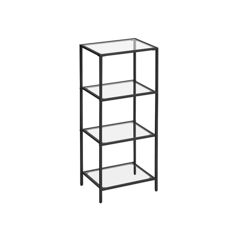 Rootz 4 Tier Standing Shelf - Display Shelf - Storage Rack - Tempered Glass - 40 x 30 x 95 cm