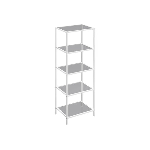 Rootz 3 Tier Metal and Glass Shelving Unit - Storage Rack - Display Stand - Sleek Design - Easy Assembly - Versatile Use - 30cm x 40cm x 124.5cm