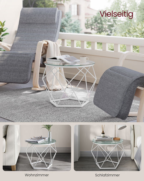 Rootz 2 Piece Set Side Tables - End Tables - Tempered Glass Steel Tables - Lightweight Durable Design - Modern Home Decor - 50cm x 40cm x 40cm & 40cm x 36cm x 36cm