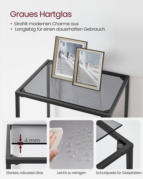Rootz Metal Glass Shelf - Display Stand - Storage Rack - Sleek Design - Durable Material - Easy Assembly - 30cm x 40cm x 177.3cm