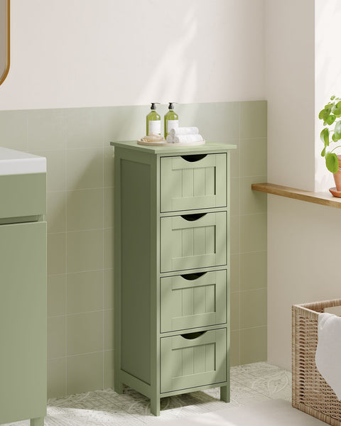 Rootz Bathroom Cabinet - Storage Unit - Organizer - Space-Saving - 30cm x 30cm x 82cm - Green