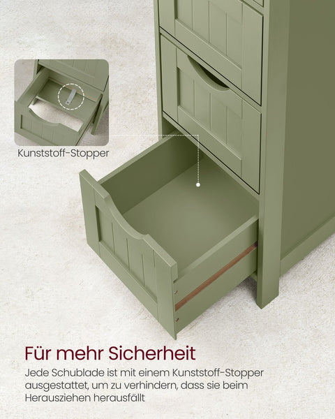 Rootz Bathroom Cabinet - Storage Unit - Organizer - Space-Saving - 30cm x 30cm x 82cm - Green