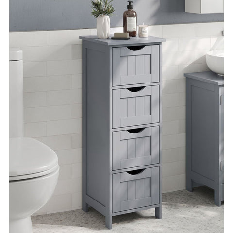 Rootz Bathroom Furniture - Storage Cabinet - Organizer - MDF Board - 30cm x 30cm x 82cm - Mystic Gray - Mounting Kit - Anti-Tip Device - 90kg Top Load Capacity