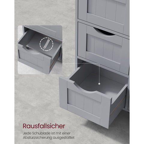 Rootz Bathroom Furniture - Storage Cabinet - Organizer - MDF Board - 30cm x 30cm x 82cm - Mystic Gray - Mounting Kit - Anti-Tip Device - 90kg Top Load Capacity