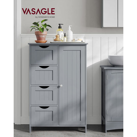 Rootz Mystical Gray Bathroom Cabinet - Storage Unit - Organizer - MDF Material - 30cm x 55cm x 82cm - Lightweight - Sturdy - Easy Assembly